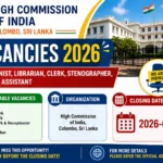 Receptionist, Librarian, Clerk, Stenographer, Assistant Vacancies 2026 – High Commission of India